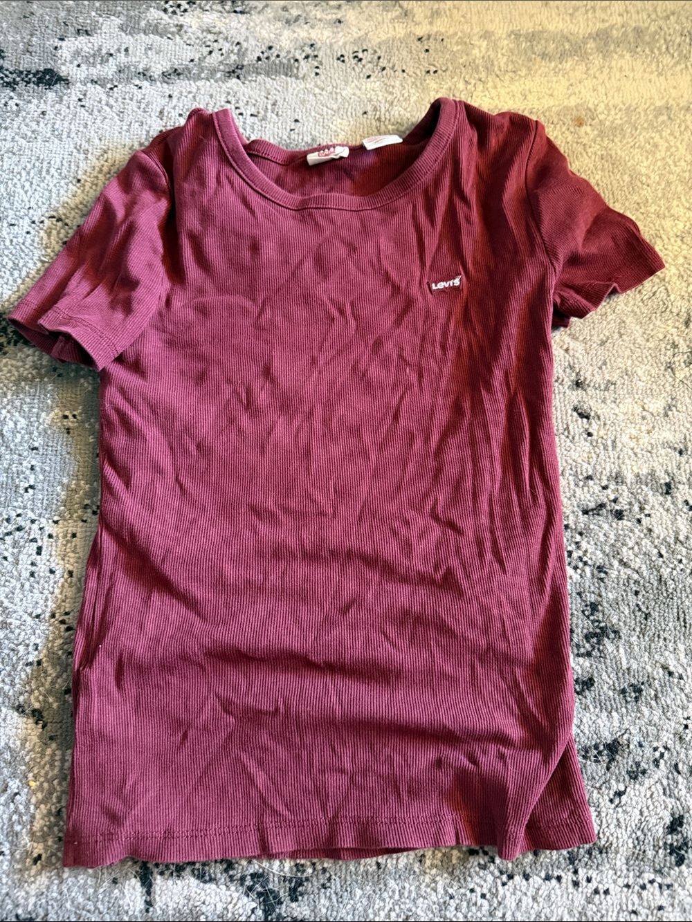 Levi's Women's Ribbed Short Sleeve Tee - Wine